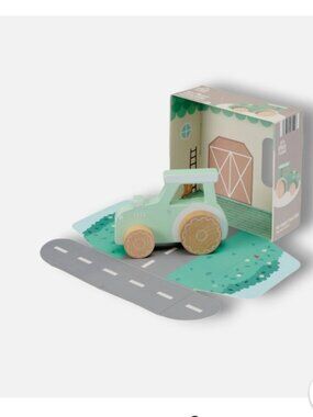 LITTLE TOWN WOODEN TRAIN PULL ALONG TOY-NEW IN BOX- 18 MONTHS+